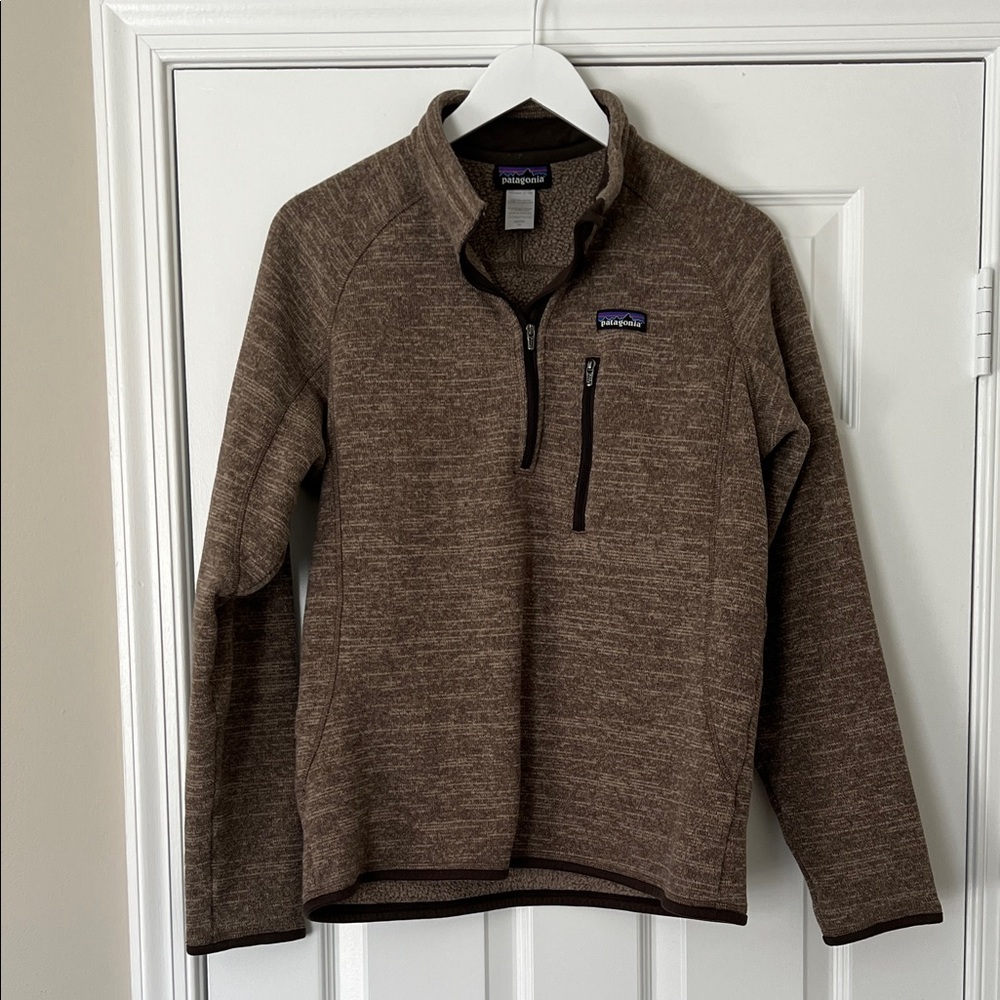 Patagonia Men's Better Sweater Quarter Zip Sweater in Brown